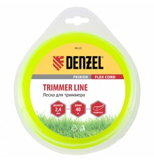 Леска для триммера, квадрат 2.4 мм х 40 м, блистер Flex cord Denzel
