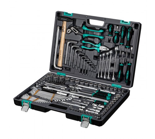 Набор инструментов, 1/2",3/8", 1/4", CrV, пластиковый кейс 142 предмета Stels
Набор инструментов, 1/2",3/8", 1/4", CrV, пластиковый кейс 142 предмета Stels