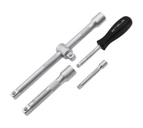 Набор инструментов, 1/2", 1/4", CrV, пластиковый кейс 76 предметов Stels
