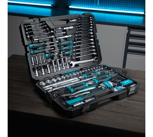 Набор инструментов, 1/4", 1/2", CrV, 120 зубьев, 115 предметов Gross
