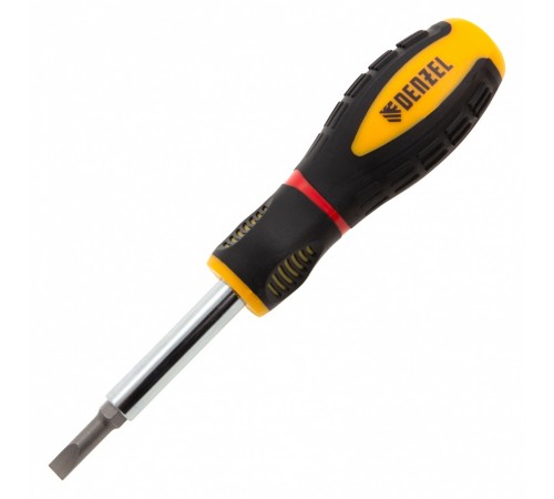 Отвертка комбинированная, SL3/16"-PH1, SL1/4"-PH2, 3-х компонентная рукоятка Denzel
