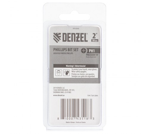 Бита PH1x50, 5 шт. Denzel
