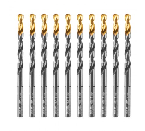 Сверло по металлу, 5 мм, HSS-Tin, Golden Tip, 10 шт. Denzel
Сверло по металлу, 5 мм, HSS-Tin, Golden Tip, 10 шт. Denzel