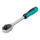 Ключ-трещотка 3/8", CrV, 72 зуба, с быстрым сбросом, матовый хром Stels
