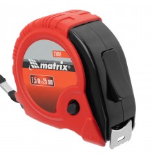 Рулетка Rubber,7,5 м х 25 мм,обрезиненный корпус Matrix

