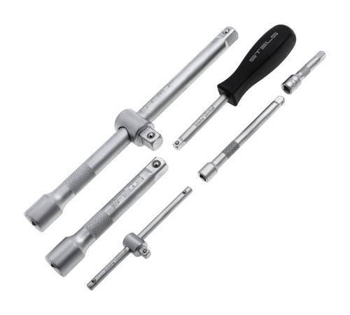 Набор инструментов 1/2", 1/4", CrV, 12 гранные головки, пластиковый кейс, 109 предмета Stels
