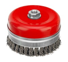 Щетка для УШМ Heavy Duty, 125 мм, М14, "чашка", крученая проволока 0.5 мм Matrix
